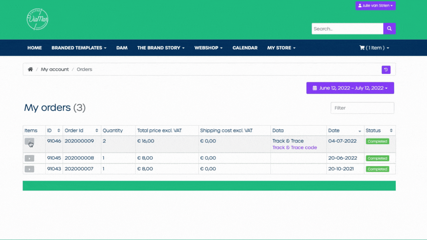 Marvia  Webshop Orders - Track and Trace order GIF