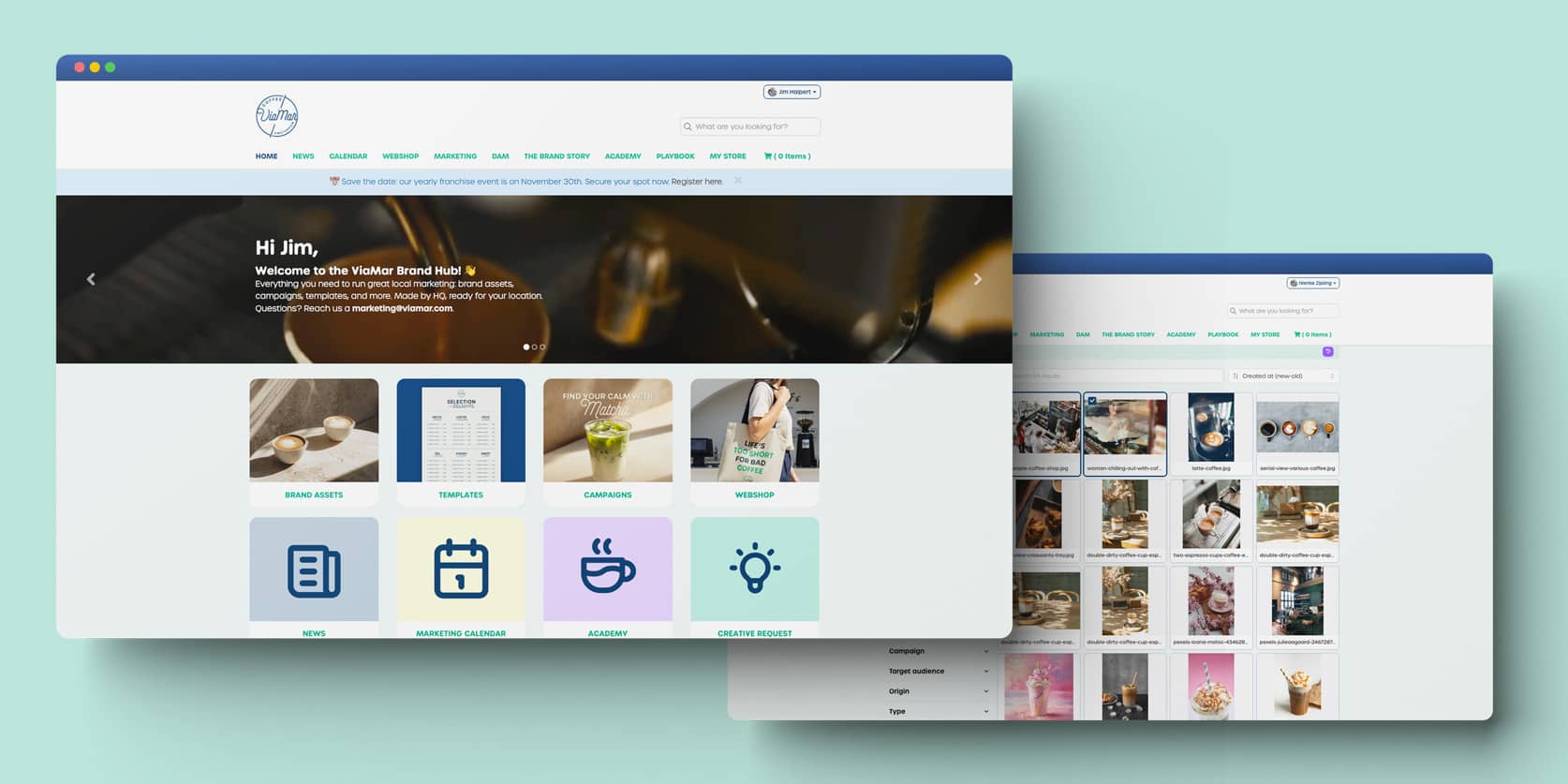 Voorbeeld Marvia merkportaal met digitale beeldbank