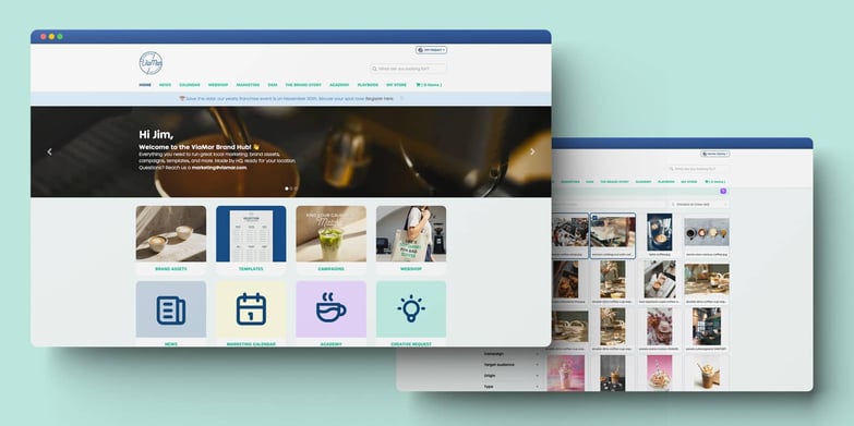 Marvia portal example two screens DAM