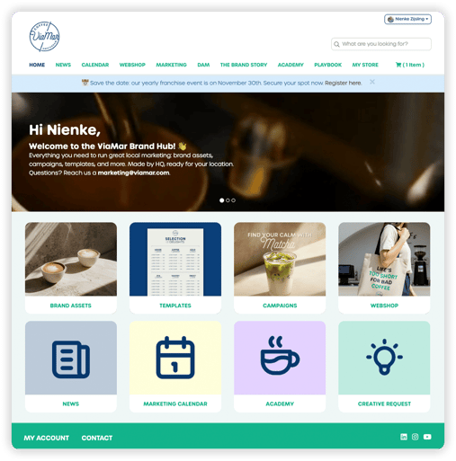 Example Marvia franchise marketing platform