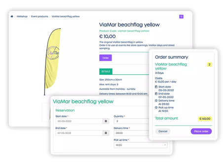 Productreserveringen Marvia marketing shop