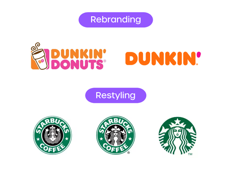 restyle of rebranding voorbeeld dunkin starbucks