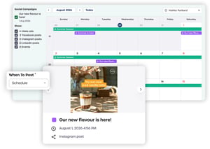 schedule social posts in calendar
