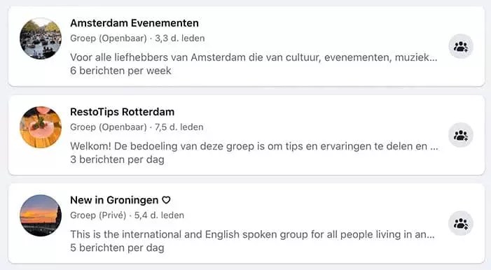 lokale facebook groepen